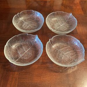Arcoroc Aspen Leaf Glass Low Fruit Bowls